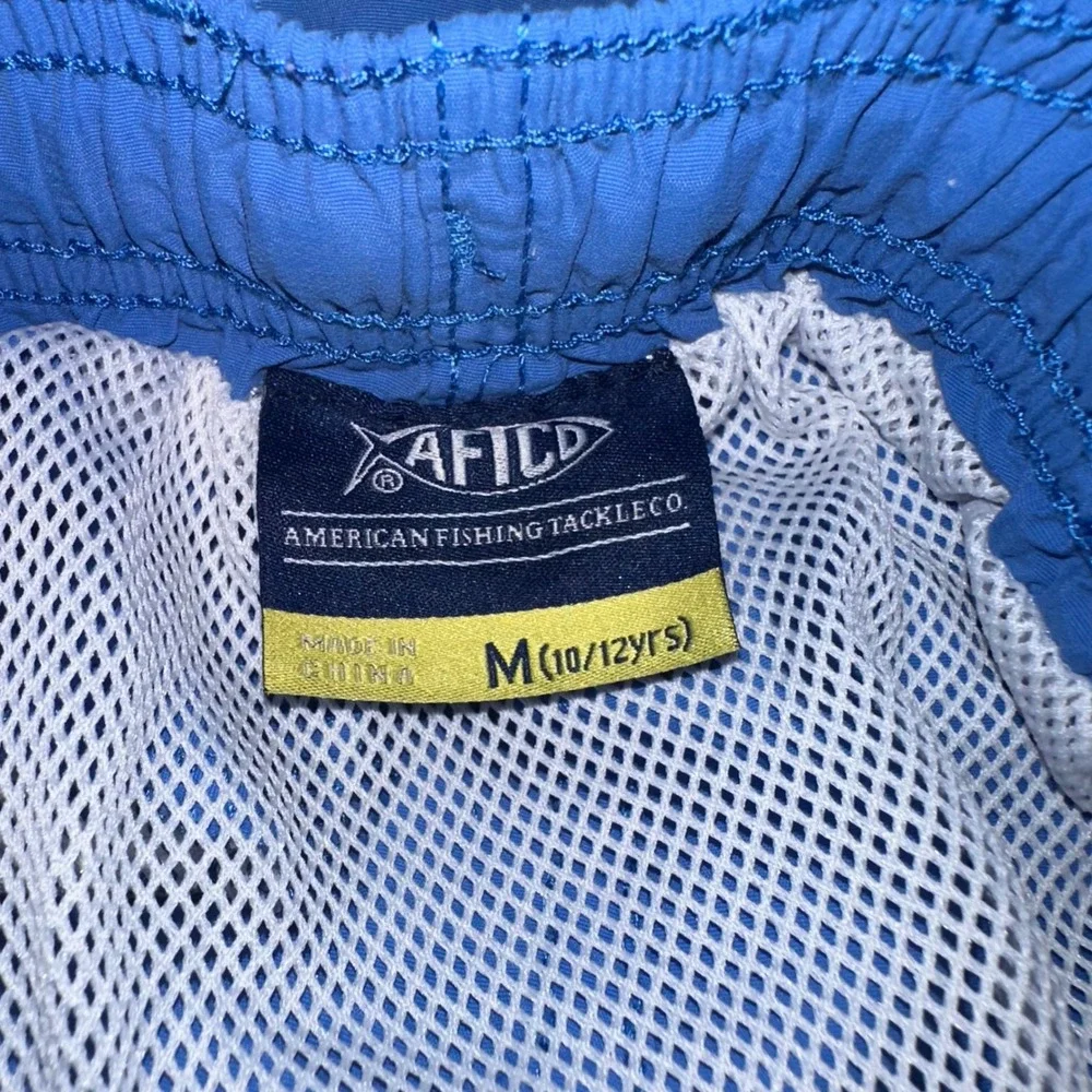 AFTCO American Fishing Tackle Co. Swim Trunks Shorts Blue Mesh Lined M‎